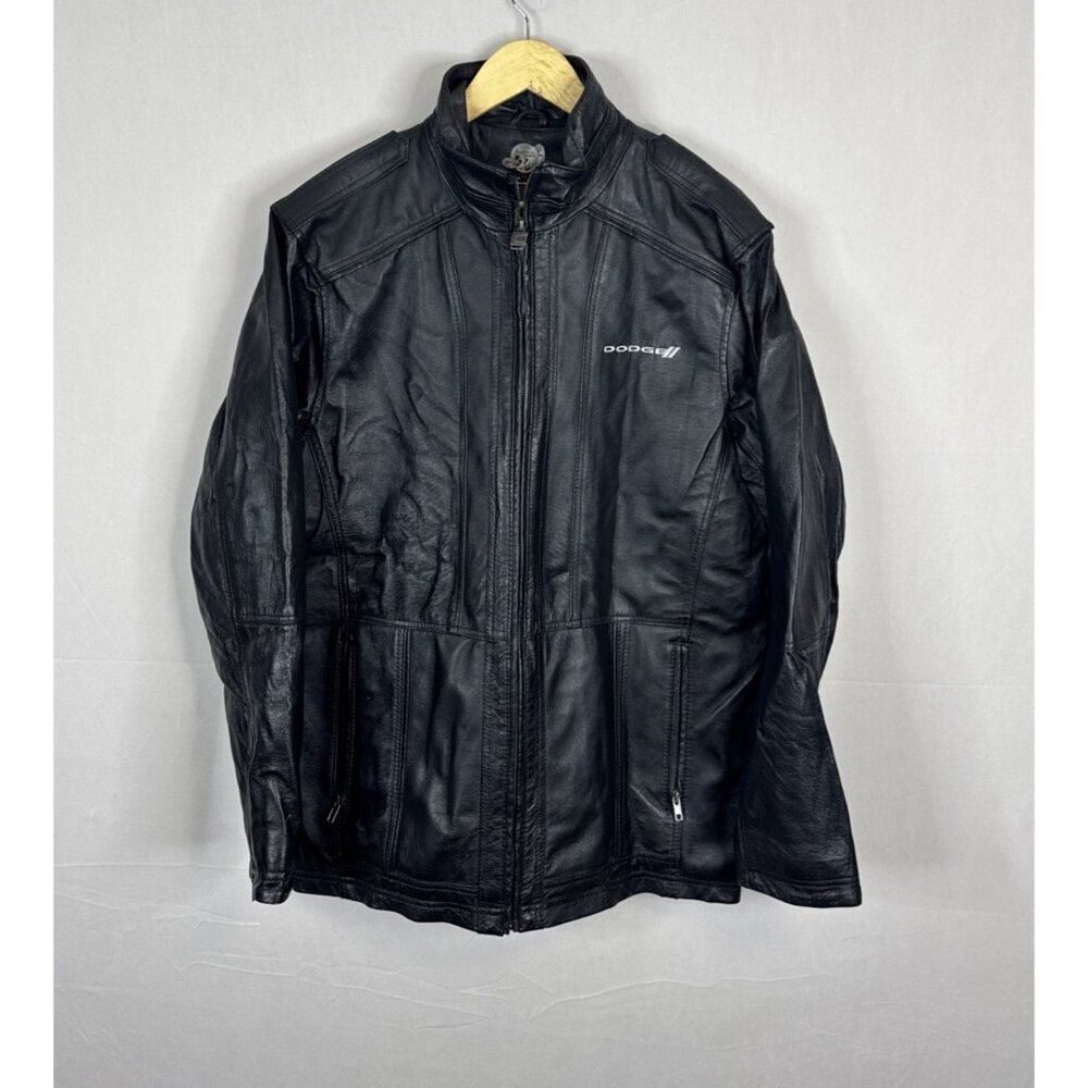 Dodge Leather‎ Jacket Black Choko Platinum 3 Seasons Men M Racer